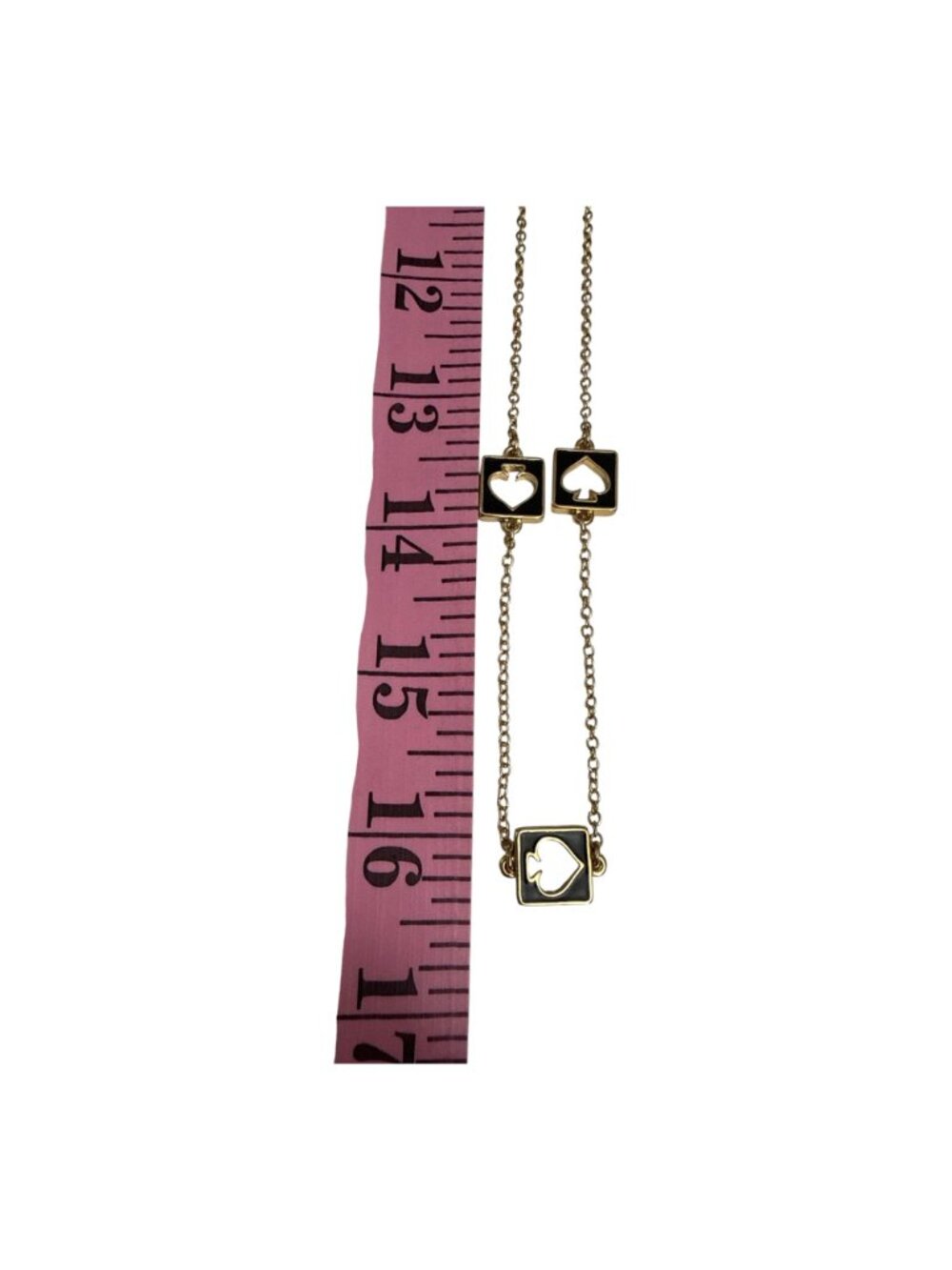 NWT Kate Spade Holepunch Spade Necklace Gold Black 32" Long - Picture 8 of 10